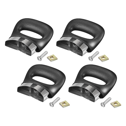 MECCANIXITY Pot Side Handle Replacement for Stainless Steel Pan Steamer Frying Pot Handle Black Silver Tone 75 x 75mm Pack of 4