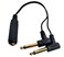 Qaoquda 1/4 inch Splitter Cable, 1 Feet Gold Plated 6.35mm Female to Dual 2 x 1/4" Male TS Mono 90 Degree Right Angle Y Splitter Audio Cable (635F/2M)
