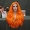 IMSTYLE Orange Lace Front Wigs Natural Wavy Long Synthetic Lace Wig for Cosplay Party Wig Heat Resistant 26 inches