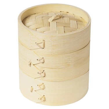 1 Set of Bamboo Steamer 3-Tier Meat Steamer Chinese Dim Sum Steamer Bamboo Food Steamers Seafood Kitchen Steamer Mini Basket Steamer for Home Kitchen