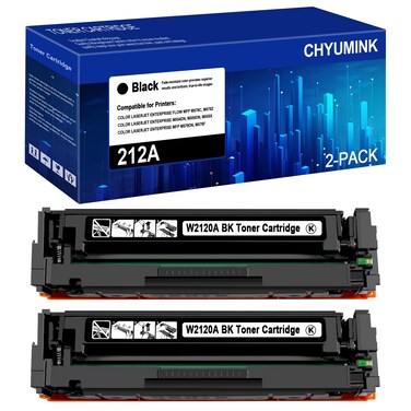 212A Black Toner Cartridge (with Chip) 2 Pack 212A Ink Cartridge Replacement for HP 212A 212X W2120A W2120X Color Enterprise M554dn M555dn M555x Color Enterprise Flow MFP M578c M578z