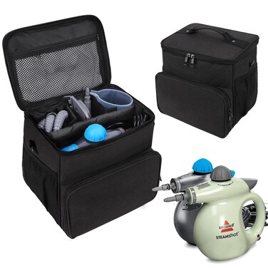Storage bag Compatible with Bissell SteamShot Hard Surface Steam Cleaner 39N7V/39N7A,Adjustable Compartments Steam Cleaner Storage Bag,Carrying Case with Pockets for Accessories(Bag Only)