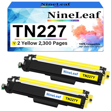 NineLeaf 2 Pack TN227 Yellow Toner Cartridge Replacement for Brother TN-227 TN223 TN227Y TN223Y Work in MFC-l3770CDW HL-l3270CDW HL-l3290CDW HL-l3210CDW MFC-L3710CDW MFC-L3750CDW Printer
