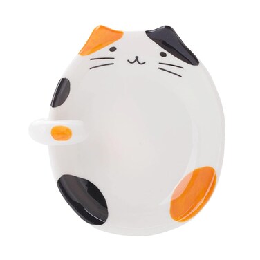Cat Spoon Rest, Ceramic Cute Spoon Holder Rest for Stove Top, Cat Kitchen Accessories, Stove Holder Utensil Spoon Rest for Kitchen Counter (Orange)