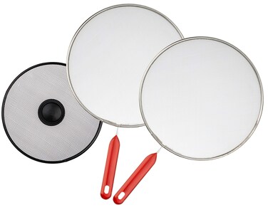 Cooking Splash Screen - Set of 3: 8.2", 8.2", 10" - Nonstick Splatter Guard Cover - Oil Splash Frying Shield - Stove Top Bacon Grease Catcher for Fry Pan