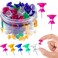 100 Pieces Giant Push Pins 1 Inch Standard Thumb Tacks Steel Point and Plastic Head Push Pins for Cork Board (Red, Yellow, Blue, Green, Clear)