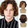 Dai Cloud Mens Brown Curly Wig Short Fluffy Natural Side Part Synthetic Hair for Male Costume Daily Party Cosplay Halloween Use(Blonde Brown)
