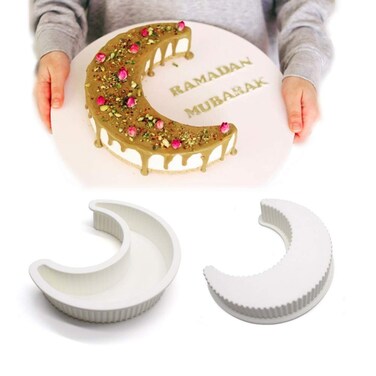 EchoDone Crescent Moon Shape Silicone Cake Pan, Moonlight Sonata Mousse Cake Bread Pizza Baking Mold Kitchen Bakeware Tools