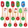 Whaline 10Pcs Christmas Silicone Spatula Xmas Tree Santa Spatula with Wooden Handle Xmas Snowman Dish Pan Scraper Cute Pancake Spatula with Tag &amp; Ribbon for Kitchen Baking Mixing Cooking