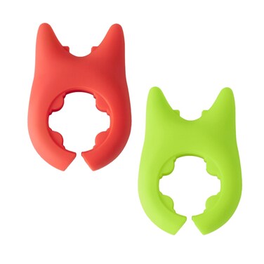 Generic Spoon Pot Holder Spatula Clips for Pan, Spoon Holder for Pot Silicone Clip for Spoon, Heat Resistance Non-Slip Silicone Pot Spoon Holder Clips 2 Pcs, Green, Red