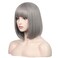 WildCos Short 12 Inches Straight Synthetic Cosplay Wig for Women (Silver Grey)
