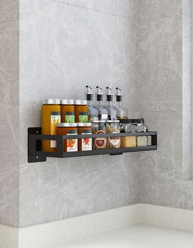 Kitidy Kitchen Wall-mounted Spice Holder &acirc;&euro;&ldquo; Spice and Sauce Bottle Storage &acirc;&euro;&ldquo; Hanging Spice Rack and Organizer