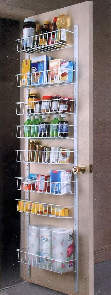 Jumbl 18" Wide Adjustable Door/Wall Mount Hanging Spice Storage Rack