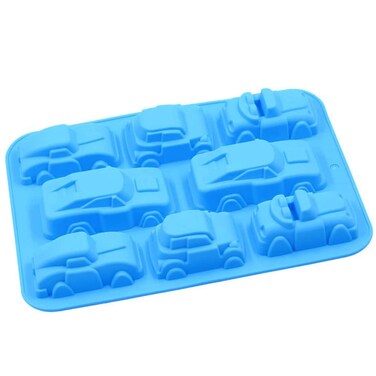 DSYJ 1 X Silicone Cars Chocolate Pudding Baking Mould Cake Decoration DIY Pan, Dishwasher Microwave Safe 8 Car