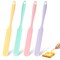 4 Pcs Silicone Jar Spatulas, Non-stick Heat Resistant Cake Cream Spatulas Set Mixing Butter Spatulas Baking Scrapers Batter Scraper for Jars Blenders Cooking Stirring (4 Colors)