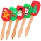 DOITOOL Christmas Spatula Set, 5 Pieces Kitchen Christmas Silicone Spatula Set with Wooden Handle for Baking and Cooking, Christmas (Assorted)