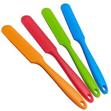 zYoung 4 Pcs Silicone Spatula Set Heat Resistant Cake Cream Butter Spatulas Mixing Batter Scraper Non-Stick Flexible Baking Cooking Tool