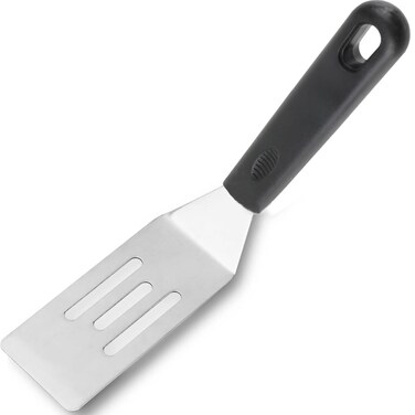 Rocky Mountain Goods Small Metal Spatula 8&acirc;&euro; - Durable Stainless Steel Slotted Mini Spatula with Non Slip Handle for Serving, Brownies, Cookies, Lasagna, Cake, Cooking, Baking