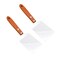 GSHLLO 2 Pcs Stainless Steel Flipper Spatula Small Metal Spatulas Cooking Baking Turners Cookie Serving Spatulas with Wooden Handle