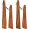 Tebery 4 Pack Small Wood Flipper Teak Wood Spatula Set for Cast Iron, 10 Inch 12 Inch Flat Wooden Turner Multipurpose Wood Cooking Utensil for Flipping, Serving, Scraping &amp; Turning