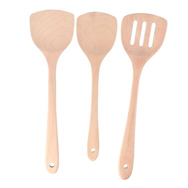 Vctitil 3Pcs/set Wooden Spatulas Set for Cooking,Bamboo Wooden Spatula Healthy Utensils,Non Stick Cookware for Kitchen Cooking Tools