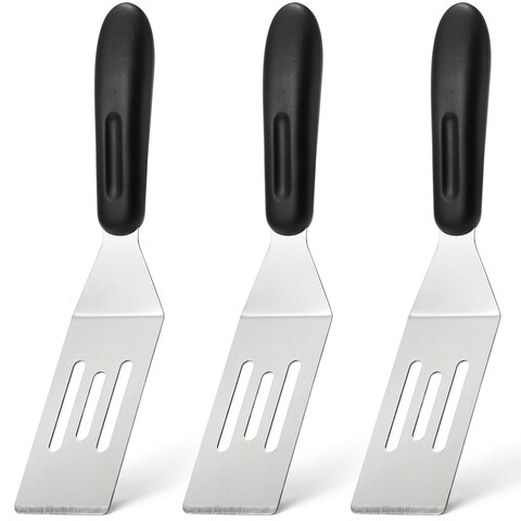 Small Spatula 3 Pieces, Metal Spatulas for Kitchen Use, Stainless Steel Mini Serving Spatula for Flipping and Cooking, Ideal for Brownies Tiramisu Cookie Lasagna or Pancakes