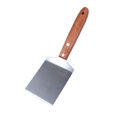 Vctitil Stainless Steel Spatula Pancake Baking Fried Cooking Turner,Wood Handle for Cast Iron Skillet,Hamburger Spatula for DIY Kitchen Accessories