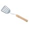 Stainless Steel Slotted Spatula - Kitchen Metal Turner for Cooking with Wooden Handle