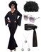 Jexine Halloween 70s Women Disco Costume Set Disco Party Top Pants Sunglasses Ball Necklace Earring Wig(Black,XX-Large)