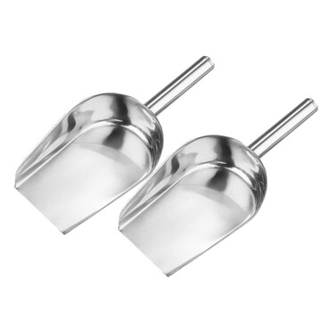 CAXUSD Nut 2pcs Flat Bottom Stainless Steel Spatula Small Scoop Stainless Steel Scoop Pet Food Scoop Stainless Steel Ice Scooper Candy Scoop Snow Shovel Multipurpose Kitchen Spatula
