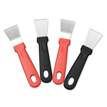 Kytasryl Multi-functional Stainless steel Scraper 4PCS, Mini Kitchen Cleaning Scraper Spatula, Bathroom Gap Cleaning Tool, walls or floors clearing scraper
