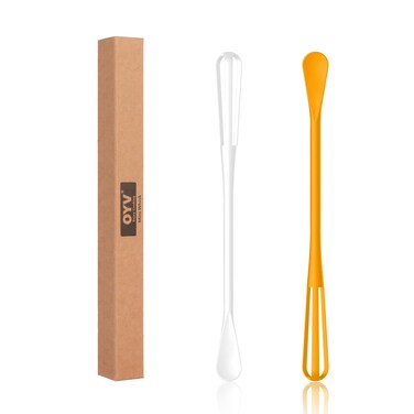 OYV Multifunctional Mini Whisk and Spoon, 8.5 in Mini Whisks for Cooking, 2 Pieces Small Whisk For Whisking, Beating, Blending Ingredients, Mixing Sauces, BPA Free Tiny Whisk