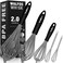 Walfos Whisk, Silicone Whisks Set of 5, Mini Stainless Steel Whisk 7in+5in and Non Scratch Coated 7+9+11in Whisks, Suitable for Blending, Whisking, Beating, Frothing &amp; Stirring. (Grey)