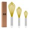OYV Yellow Silicone Whisk, Professional Whisks For Cooking Non-Scratch, Stainless Steel &amp; Silicone Wisk, Plastic Rubber Whisk Tool For Nonstick Cookware Pans, Silicon Wisks Set of 3.