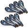 Cididu Set of 8 Asian Soup Spoon Ceramic, Chinese Soup Spoons with Non-slip Bottom, Retro Porcelain Spoon Japanese Pho Spoons Ramen Spoon for Wonton, Noodle, Miso, Dumpling, Dishwasher Safe, 5.2" L