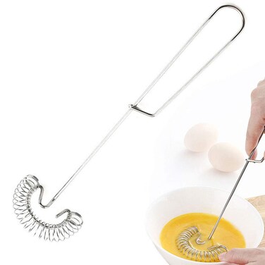 LinSY Small Egg Whisk Stainless Steel Beater Handheld Milk Frother Foamer Foaming Creamy Mixer Spring Sauce Blender
