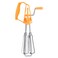 Stainless Steel Egg Beater Hand Crank, Rotary Hand Egg Beater, Whisk Blender Handheld for Kitchen (Orange)