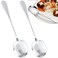 2 PACK Large Stainless Steel Soup Spoons, Square Head Spoons, Large Serving Tablespoons, Flat Square Spoon Long Handle Big Soup Spoon For Restaurant Tableware Kitchen Gadgets Cooking Utensils
