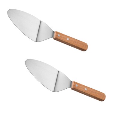 IWOWHERO 2Pcs Pizza Spatula with Handle Metal Baking Shovel Versatile Pizza Server Tool for Cakes Cheese and Grilling for Home Baking and Parties