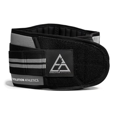 Evolution Athletics Weight Lifting Sport Belt for Strength Training, Powerlifting, or Deadlift, Features Thick Flexible Comfortable Neoprene, Reinforced Back, Adjustable Side Straps, XL, Gray
