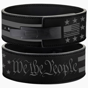 Iron Infidel - Weight Lifting Belt - Heavy-Duty Leather Weight Lifting Belt - (PLG-GRAY) M - Fast &amp; Easy Steel Lever Buckle - Superior Support &amp; Stability in Powerlifting, Bodybuilding, Fitness