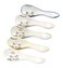 Mozacona 5pcs Ceramic Soup Spoons Lucky Cat Hand Painted Dessert Spoons