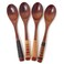 Honbay 4PCS Handmade Japanese Style Long Handle Wooden Soup Spoons with Tied Line on Handle for Travel, Picnic, Camping or Just for Daily Use