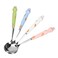CAXUSD 4Pcs Adorable Stainless Steel Spoons with Ceramic Handle Cute Dessert Serving Spoons for Ice Cream Pudding and Treats