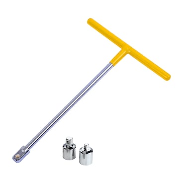 PANSHIYON T Handle Wrench,1/2-Inch Drive T Handle Socket Driver with 1/4&acirc;&euro; and 3/8&acirc;&euro; Adaptors,Yellow