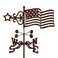 EZ Vane Steel USA Flag Weathervane 80&acirc;&euro; Height, Includes Metal Garden Mount, Wind Cups &amp; Brackets   Hand-Crafted and Family-Owned, Made in The USA with Triple Powder Coating, Limited