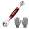 RVXlRDN Universal Wrench 52 in 1 Socket Wrench, Professional Multi-Functional Rotating Tools with 360&Acirc;&deg; Rotating Head, Spanner Tool with Rubber Gloves for Home, Bicycle and Car Repair