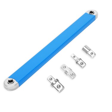 Micnce 15-Inch Offset Extension Wrench, Impact Ready Offset Extension Wrench, Tight Reach Extension Wrench Set, with 1/2", 1/4" and 3/8" Square Drive Adapters, Universal Extensions Wrench