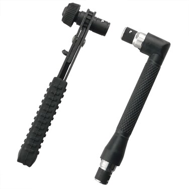 CHENJIN 2PCS Mini Quick Ratchet Wrench 1/4 (L-shaped and T-shaped) Mini Socket Wrench Screwdriver Handle and Socket Tool for Home Garage Metal Workshop
