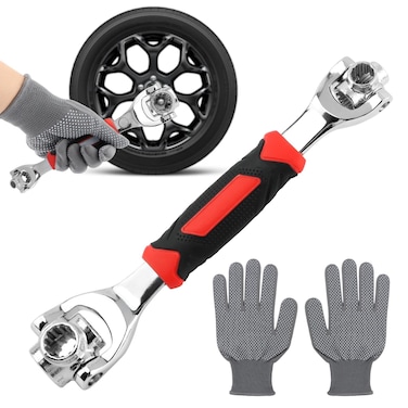 NINEFOX Universal Socket Wrench 52 in 1 Wrench Multifunction Wrench Tool with 360 Degree Rotating Head, Spanner Tool for Home and Car Repair